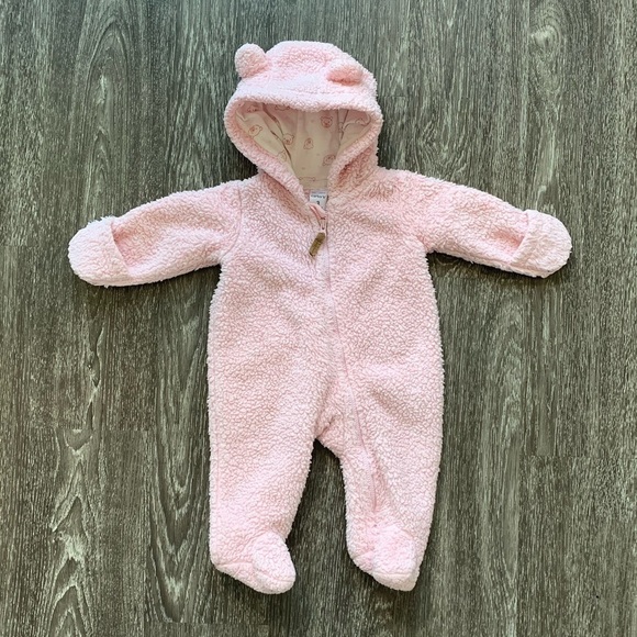 Carter’s pink bear one piece. Size 3 months - Picture 1 of 10